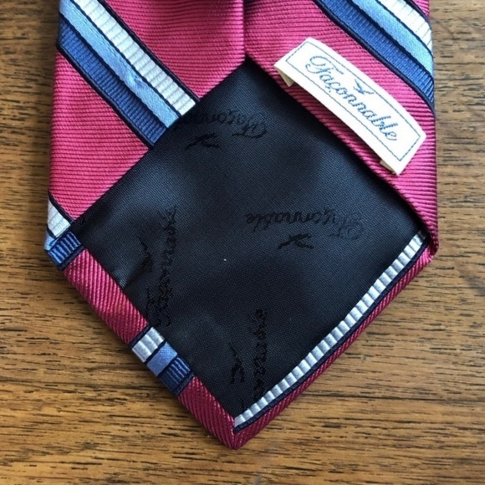 Faconnable Striped Pink & Blue Tie
